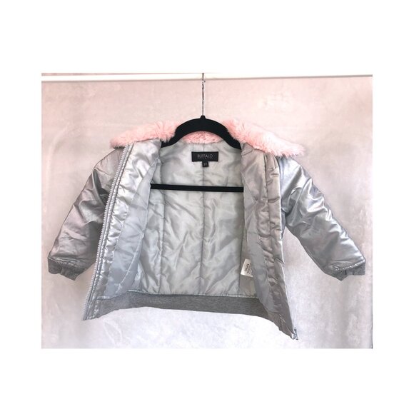 COAT,  3T,  BUFFALO DAVID BRITTON,  bomber, faux fur - Picture 3 of 6